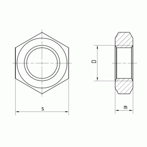 DIN 439 Гайки шестигранные низкие с фаской