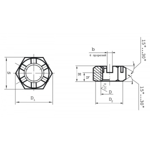 ОСТ 1 33047-80 Гайки шестигранные прорезные низкие