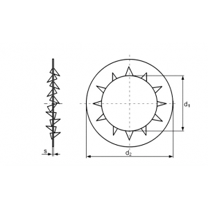 DIN 6798 J Шайбы стопорные с упругими зубцами