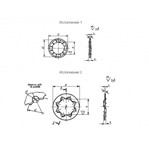 ГОСТ 10462-81 Шайбы стопорные с внутренними зубьями