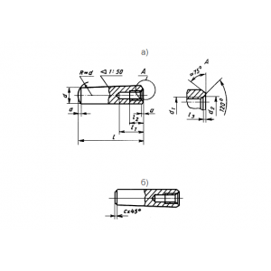 ГОСТ 9464-79 (СТ СЭВ 283-87) Штифты конические с внутренней резьбой незакаленные